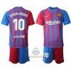 Maglia da Calcio a Maniche Lunghe Barcellona Ronaldinho 10 Casa 2021-22 per Bambino